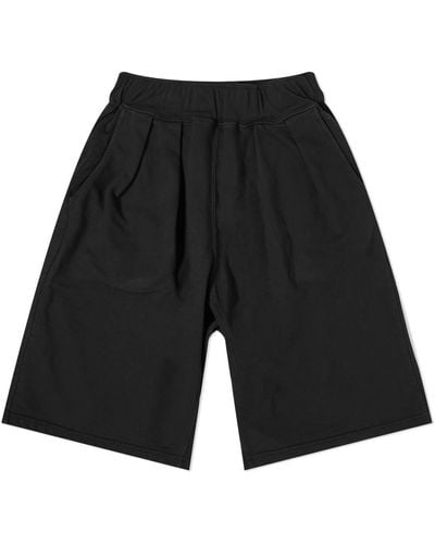Monitaly Pleated Sweat Shorts - Black