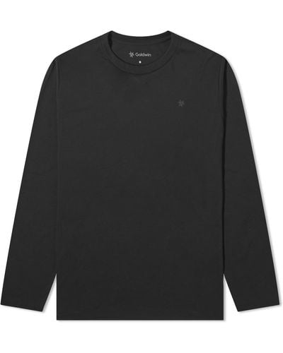 Goldwin Peak-Motif Long Sleeve T-Shirt - Black