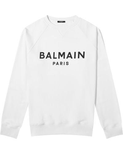 Balmain Paris Logo Crew Sweat - White