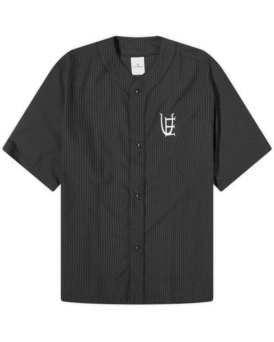 Uniform Experiment Pin Stripe Baseball Shirt - Black