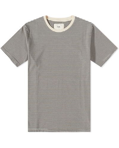 Folk Stripe T-Shirt - Grey