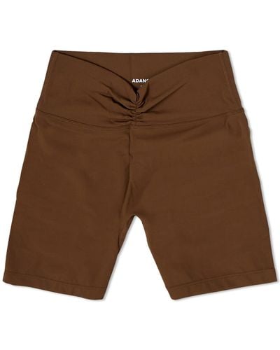 ADANOLA Ultimate Ruched Crop Shorts - Brown