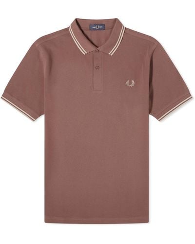 Fred Perry Twin Tipped Polo Shirt - Brown