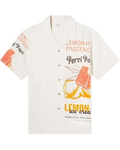 Percival Lemon Kreme Cuban Shirt - White