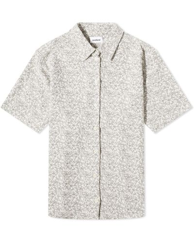 Soulland Jodie Short Sleeve Stripe Shirt - Gray