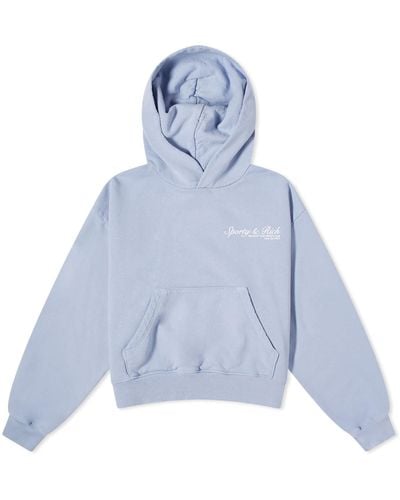 Sporty & Rich French Cropped Hoodie - Blue