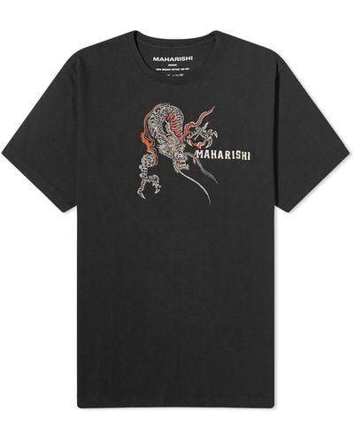 Maharishi Embroided Sue-Rye Dragon T-Shirt - Black