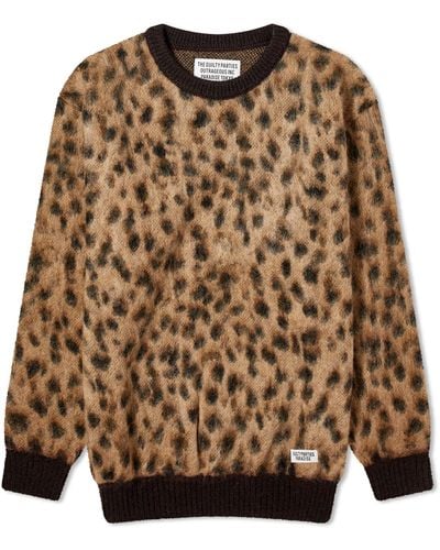 Wacko Maria Leopard Mohair Knitted Sweater - Brown