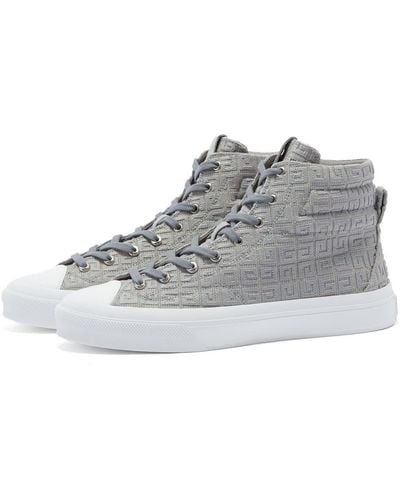 Givenchy 4G Jacquard City High Top Sneakers - Grey