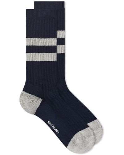 Norse Projects Bjarki Cotton Sport Sock - Blue