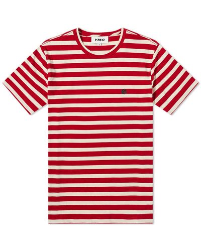 YMC Wild Ones Stripe T-shirt - Red