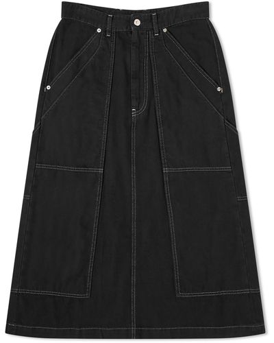 Maison Margiela Long Denim Skirt - Black