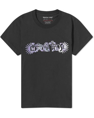 Martine Rose Logo Shrunken T-Shirt - Black