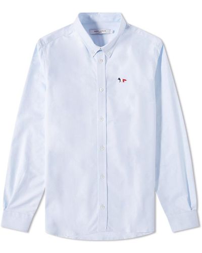 Maison Kitsuné Tricolor Fox Patch Classic Shirt - Blue