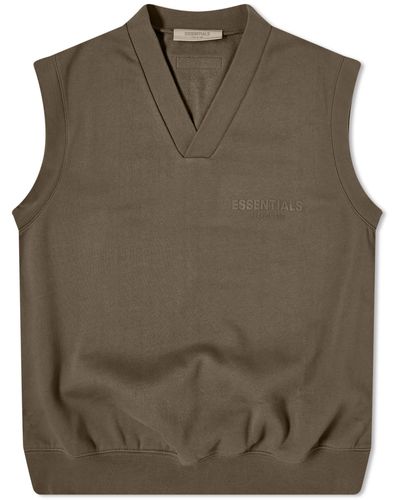 Fear of God ESSENTIALS V-neck Vest in White | Lyst