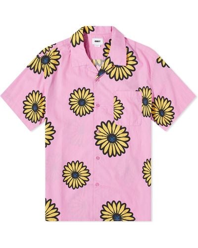 Obey Daisy Blossoms Vacation Shirt - Pink