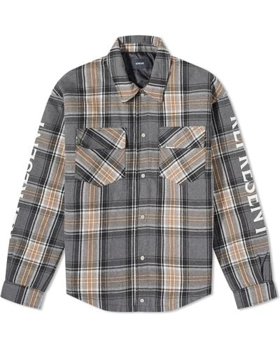 Represent Quilted Flannel Shirt Jacket - Grey