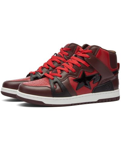 A Bathing Ape Bape Sta 93 Hi-top Trainers - Red