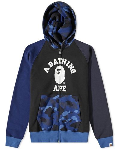 Bape hoodie shop blue camo