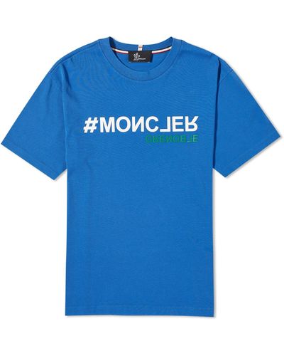 3 MONCLER GRENOBLE Short Sleeve T-Shirt - Blue