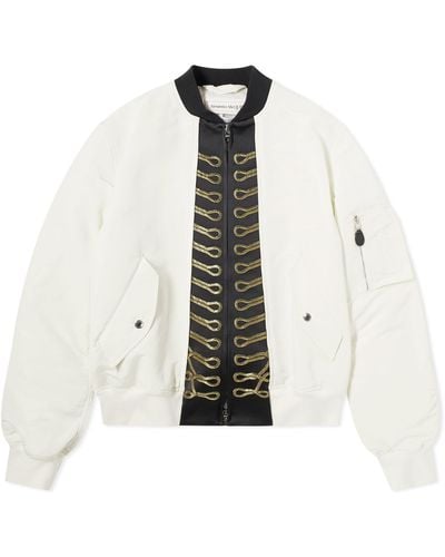 Alexander McQueen Tailored Collar Bomber Jacket - White