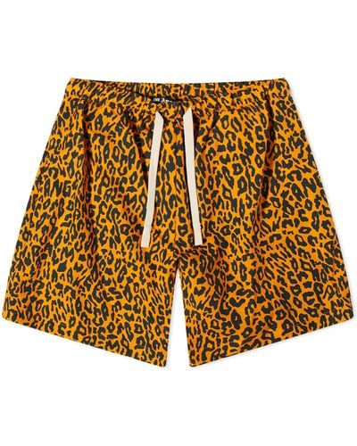 Palm Angels Leopard Shorts - Yellow