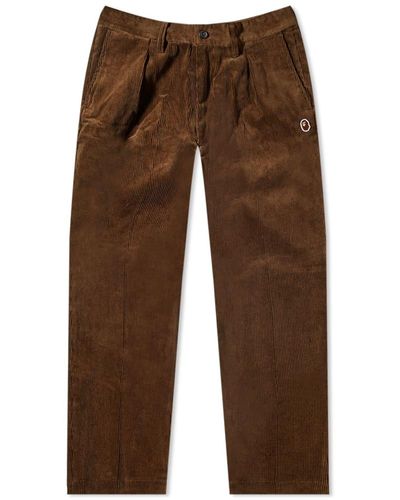 A Bathing Ape One Point Loose Fit Corduroy Pant - Brown