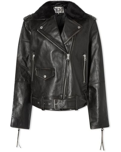 Nudie Jeans Greta Biker Leather Jacket - Black