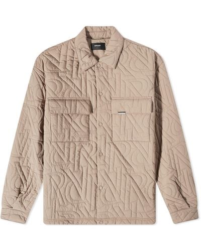 Represent Initial Quilted Overshirt - Brown