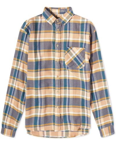 Portuguese Flannel Sussu Button Down Check Shirt - Blue