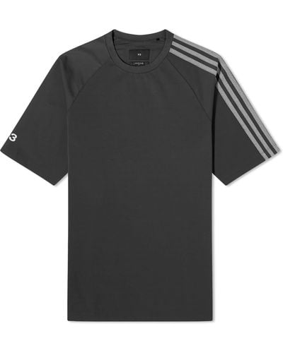 Y-3 3 Stripe Long Sleeve T-Shirt - Black
