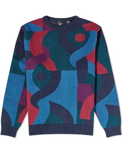 by Parra Knotted Crew Knit - Blue