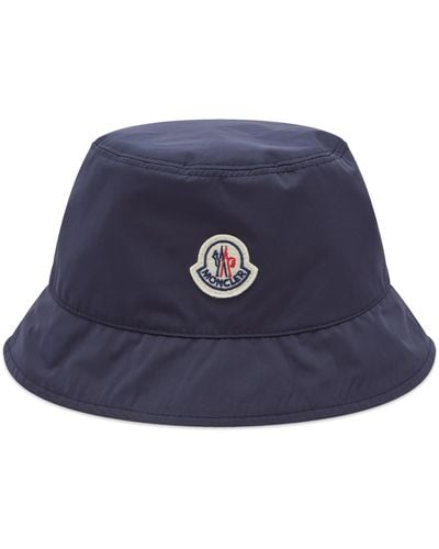 Moncler Logo Badge Bucket Hat - Blue