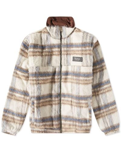 Butter Goods Hairy Plaid Lodge Jacket - Grey