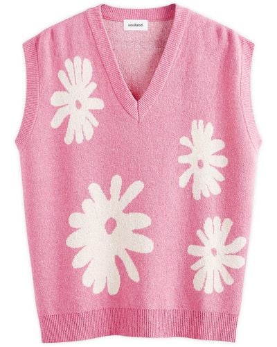 Soulland Kieran Knitted Vest - Pink