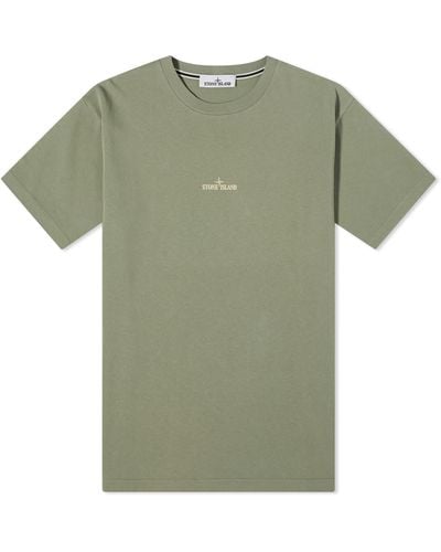 Stone Island Camo One Badge Print T-Shirt - Green