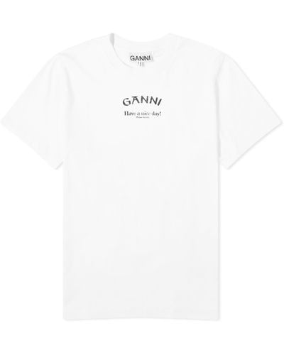 Ganni Thin Jersey Relaxed O-Neck T-Shirt - White