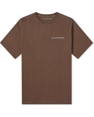 Pop Trading Co. Logo T-Shirt - Brown