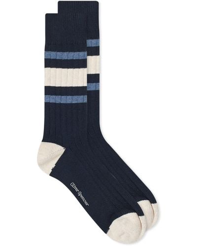 Oliver Spencer Polperro Socks - Blue