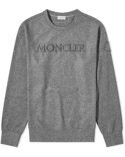 Moncler Embroidered Logo Jumper - Grey