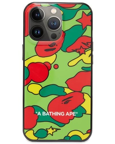 A Bathing Ape Sta Camo Iphone 13 Pro Case - Green