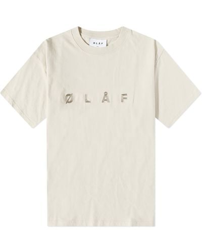 OLAF HUSSEIN Chainstitch T-shirt - Natural