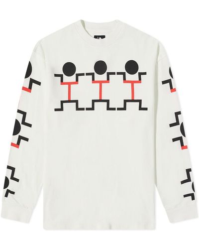 The Trilogy Tapes Long Sleeve 3 People T-shirt - White