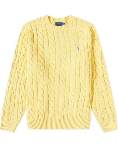 Polo Ralph Lauren Cable Cotton Crew Knit - Yellow