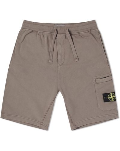 Stone Island Garment Dyed Sweat Shorts - Grey