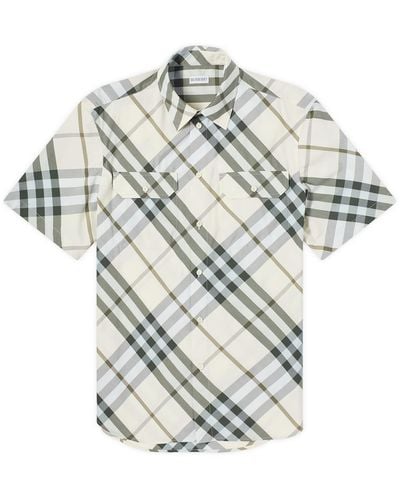 Burberry Short Sleeve Check Shirt - Grey