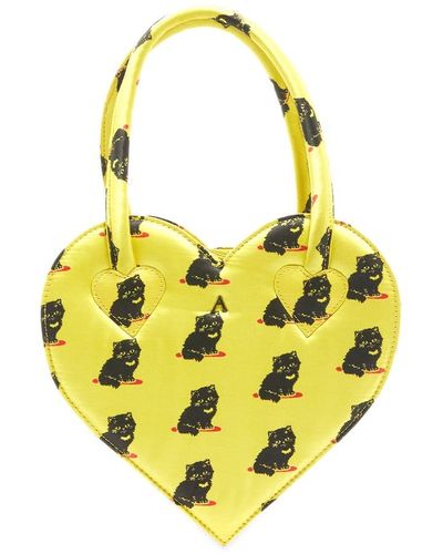 Ashley Williams All Over Print Heart Handbag - Yellow