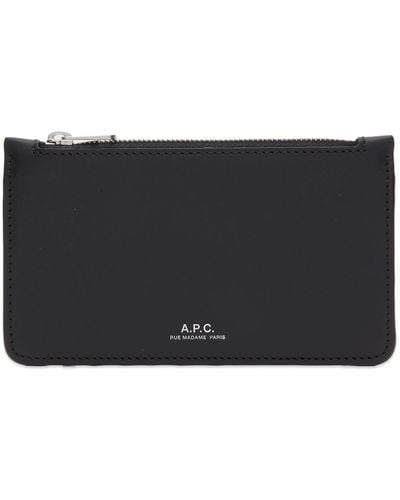 A.P.C. Walter Zip Card Wallet - Black