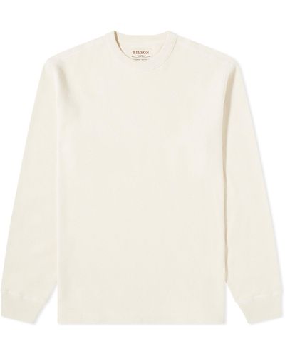 Filson Waffle Knit Thermal Crew Jumper - White