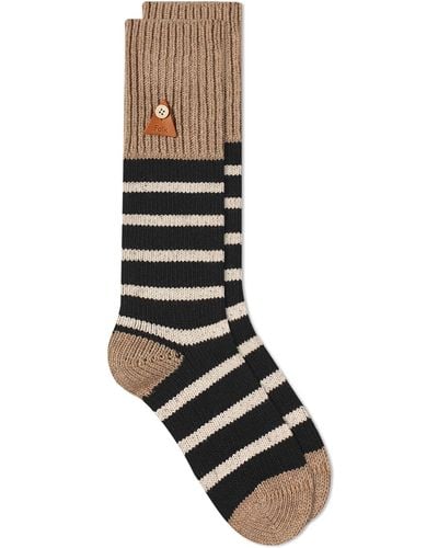 Folk Striped Socks - Black